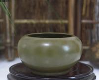 景德镇仿古瓷器清雍正官窑单色釉茶叶末釉罐子古玩艺术收藏老摆件