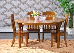 现代实木餐桌椅进口橡木餐桌椅组合 可折叠餐桌10人餐桌 厂家直销