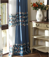 定制成品窗帘棉麻遮光绣花落地客厅美式现代贵阳成都上门测量安装