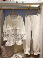 【BALCONY1725】16新款韩国代购进口正品甜美花边花朵睡衣套装