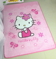 特价凯蒂猫KT法兰绒地毯卡通床边垫儿童垫瑜伽垫卧室防滑地垫长垫