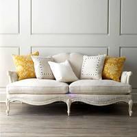 美式乡村实木沙发欧式新古典复古做旧布艺三人沙发法式雕花沙发椅