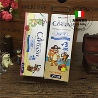 意大利现货Capitano船长儿童3岁+含钙防蛀牙膏草莓水果味可吞咽
