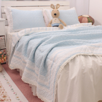 夏季新款床品韩式蕾丝全棉绗缝床盖三件套加厚床单春秋薄被空调被