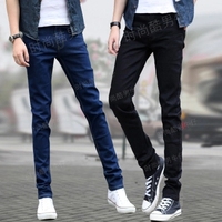 夏季牛仔裤薄款男士长款韩版直筒黑色修身男士青少年牛仔长裤子潮