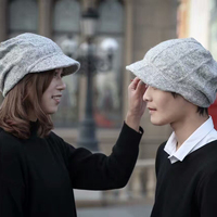 时尚鸭舌帽 保暖骑马护耳帽  棉毛机车款 日系韩版学生帽子