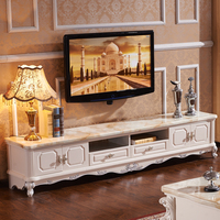 欧式电视柜天然大理石实木雕花客厅家具整装 茶几电视柜组合套装