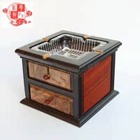 红檀黑檀工艺品烟灰缸奢华红木雕创意时尚个性烟缸礼品新品包邮