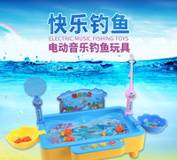 儿童钓鱼玩具池套装1-2-3岁宝宝小猫电动钓鱼玩具磁性【游动的鱼