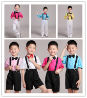 儿童礼服男童背带裤套装男孩儿童钢琴演出服小主持人花童礼服多色