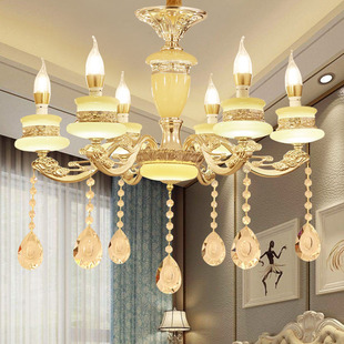 后现代锌合金水晶客厅餐厅吊灯简约创意爆款LED蜡烛灯具