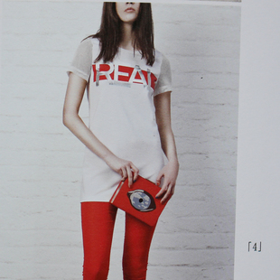 2016夏装新品韩版圆领字母印花中长款短袖T恤女纯棉小衫