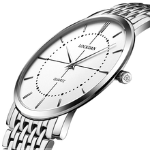 瑞士劳卡丹超薄时尚男女对表防水钢带石英情侣手表