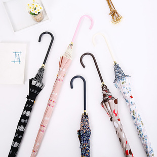小清新韩国森系复古长柄伞日本创意个性学生韩版晴雨伞太阳伞