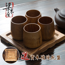 梁木居日式实木水杯杯子创意个性绿茶礼盒装耐热玻璃自主实拍图