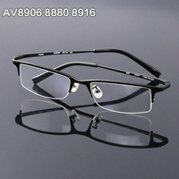 纯钛眼镜框近视眼镜男款超轻半框眼镜架商务男镜框近视镜大潮黑框