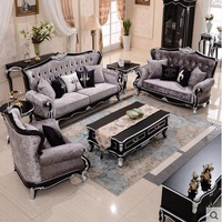 森亿隆 欧式沙发组合新古典家具沙发客厅布艺沙发 后现代沙发实木