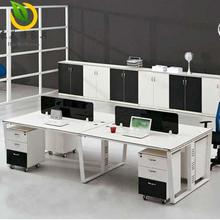 重庆办公桌子简约现代办公电脑桌员工桌钢架组合4人位厂家直销！