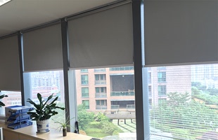 纯色工程卷帘加厚全遮光防水防紫外线办公室厨房卫生间阳台印LOGO