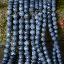 天然高等级蓝珊瑚圆珠 蓝珊瑚散珠半成品DIY饰品串珠配件材料批发