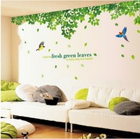 大型3D立体绿叶大树墙纸客厅沙发电视背景墙贴纸卧室装饰贴画贴花