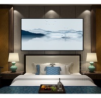 禅意水墨山水画现代新中式客厅装饰画卧室床头横幅挂画书房墙壁画