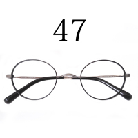 松鼠眼镜无鼻托镜架纯钛超轻不压鼻子连体金属鼻托圆形近视眼镜框