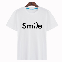 超大码smile字母t恤个性设计英文微笑半袖加肥加大纯棉衣服潮男女