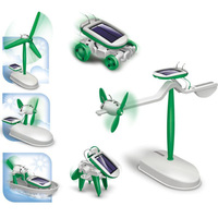 千模妖 DIY六合一太阳能拼装创意玩具组装 拼装益智 风车汽车科技
