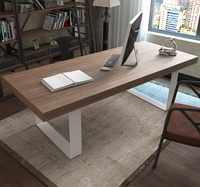北欧复古实木家具长桌子办公桌会议桌工作台长条书桌铁艺餐桌定制
