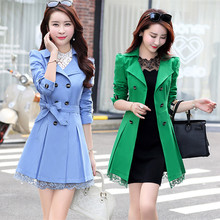 天天特价2016秋季新款女装韩版双排扣大码气质显瘦中长款风衣外套
