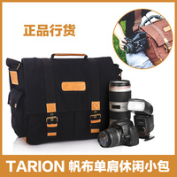 TARION单肩微单摄影包复古休闲单反相机包防水多功能帆布包斜跨包