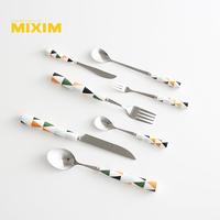 MIXIM刀叉勺 陶瓷柄不锈钢餐具套装 西餐牛排刀叉甜品餐具刀叉勺