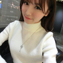 秋冬季毛衣女款韩版显瘦加厚细毛线上衣服学生高领套头针织打底衫
