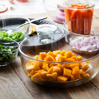 朵颐透明玻璃碗套装沙拉水果碗创意面碗家用大号烘焙碗可爱冷面碗
