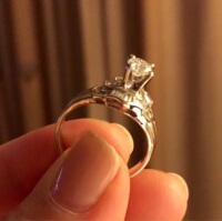 14TH UNION 西洋老款求婚订婚18k白金立体钻石群镶钻石戒指指环