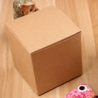 牛皮纸喜糖盒 翻盖正方形化妆品折叠包装盒 布丁瓶正方体白卡纸盒