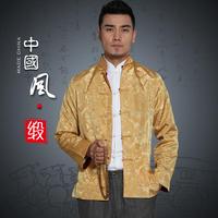 上衣两面穿中式演出文化居士服传统男士绸缎男装唐装喜庆外套