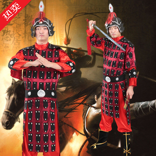 影视古装武士盔甲铠甲将军战袍可穿服装中国古代勇士元帅影视服装