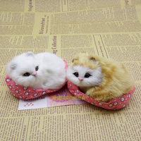 小猫动物模型仿真动物玩具猫咪会叫儿童毛绒宠物模型摆件生日礼物