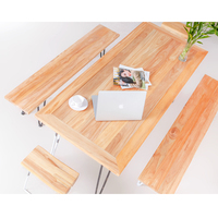 一块木艺大餐桌可定制免漆实木餐桌写字桌办公桌铁艺餐桌
