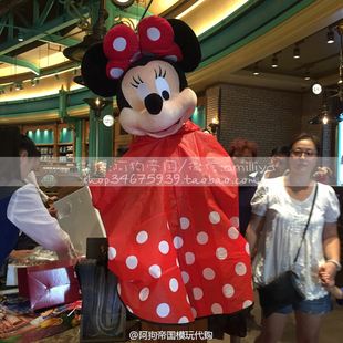上海迪士尼乐园代购 米奇米妮卡通儿童半身连帽雨衣/雨披1米5以下