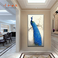 新中式玄关装饰画过道走廊挂画现代竖版单幅简约客厅卧室墙画壁画