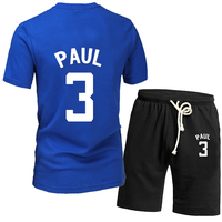 快船保罗3号格里芬篮球服球衣训练服半袖夏天男式运动短袖T恤套装