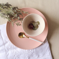 【餐具】下午茶点心盘陶瓷盘8寸西餐盘 高脚冰淇淋杯水果杯盘