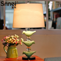 Snnei品牌欧美韩中式豪华时尚卧室床头房间小鸟装饰品精美大台灯