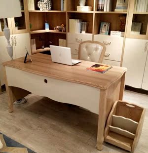 新款欧式简约时尚家具A白蜡木实木 写字台 电脑桌 书桌