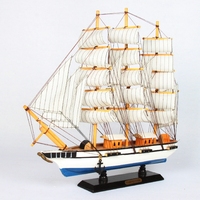 地中海风格 木制 摆设摆件 木艺欧式多帆船模型 工艺船 海盗船