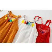 女童绣花民族中国风度假长裙婴儿裙子夏装0-1岁女宝宝连衣裙1-3岁