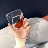 创意红酒杯苹果iphoneX流动液体苹果8手机壳三星S7硅胶套6S透明套